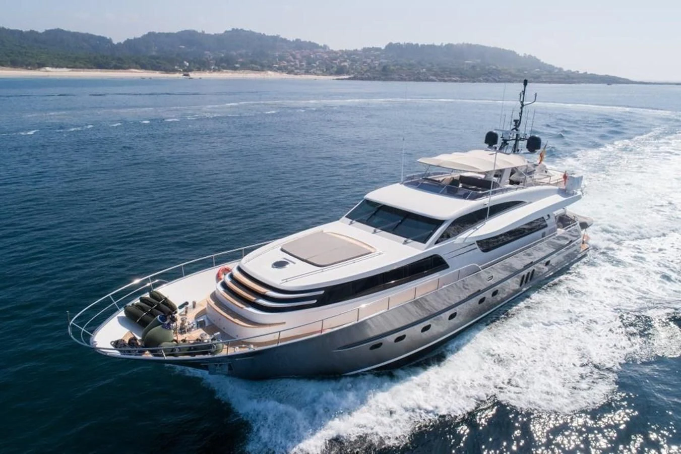 a boat on the water aboard O NOSO UNO Yacht for Sale