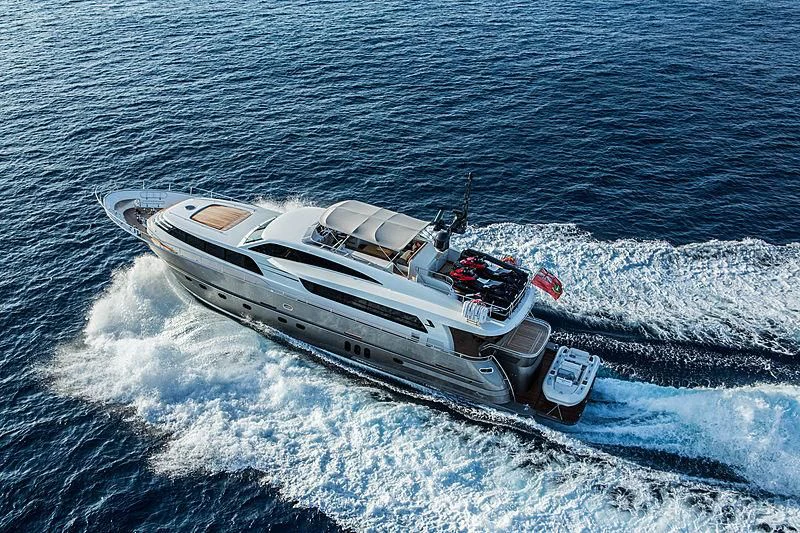 a boat on the water aboard O NOSO UNO Yacht for Sale