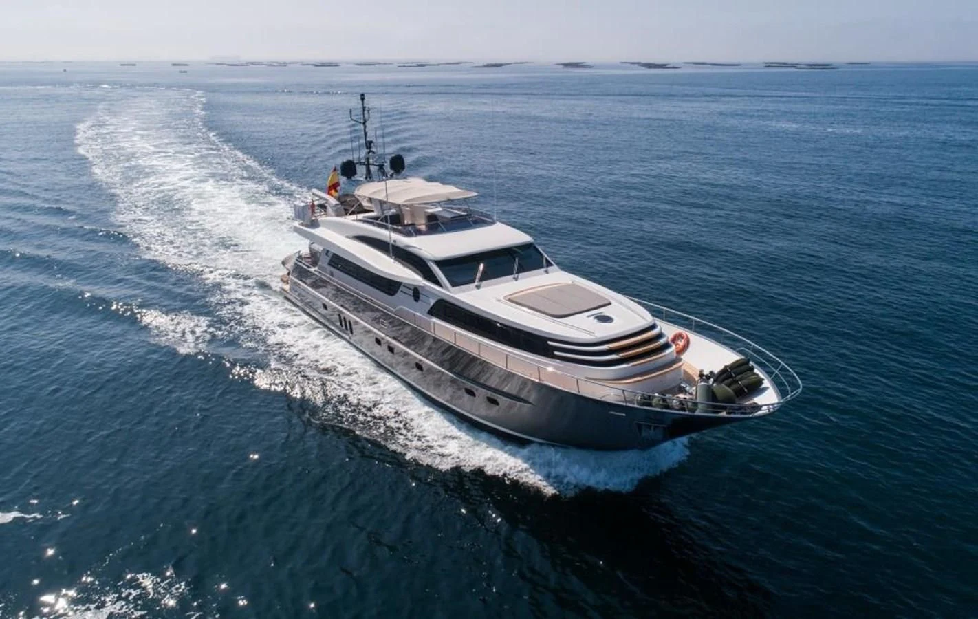 a boat on the water aboard O NOSO UNO Yacht for Sale