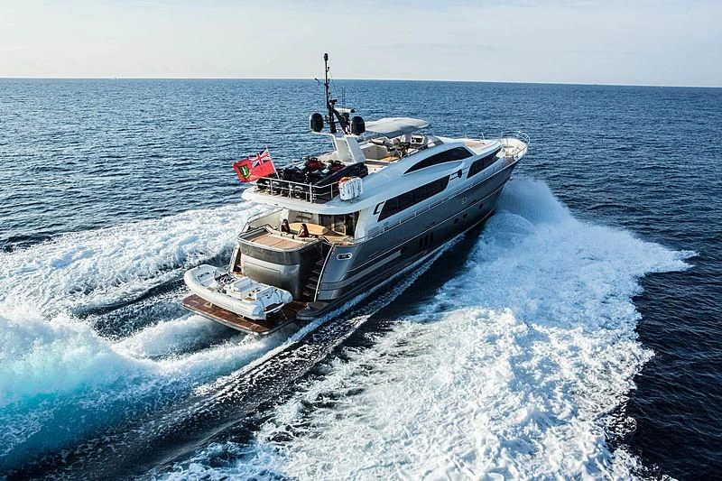 a boat on the water aboard O NOSO UNO Yacht for Sale