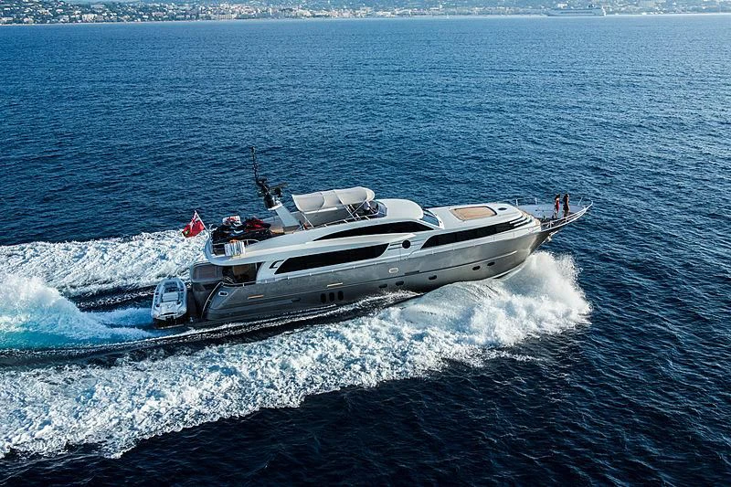 a boat on the water aboard O NOSO UNO Yacht for Sale