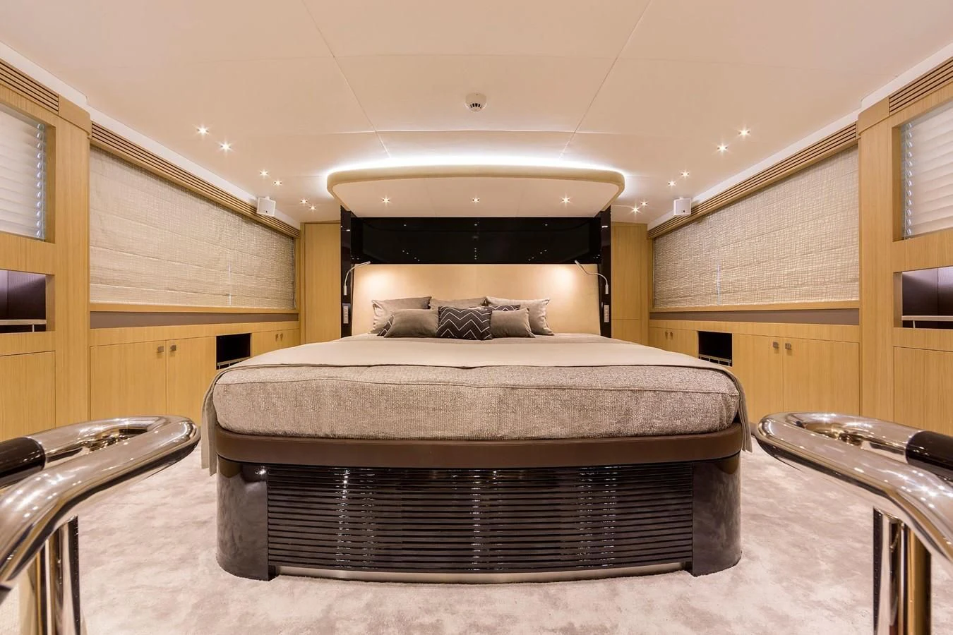 a bed in a room aboard O NOSO UNO Yacht for Sale