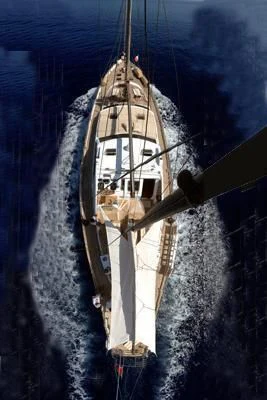 a space shuttle in the sky aboard LOTTY Yacht for Sale