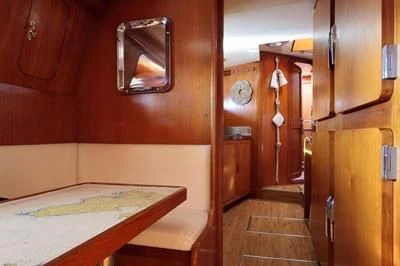 a room with a sink and a mirror aboard LOTTY Yacht for Sale