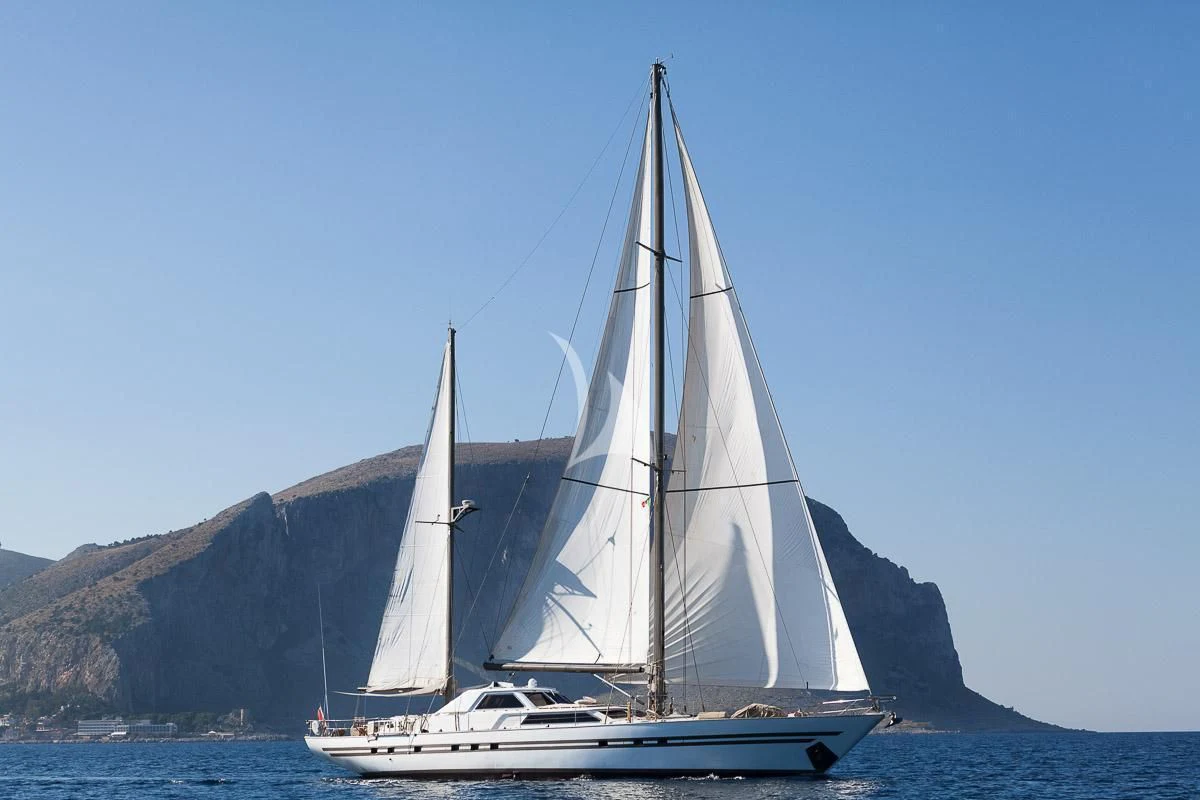 a sailboat in the water aboard LOTTY Yacht for Sale