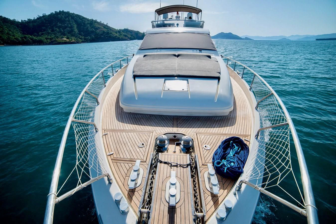 a boat on the water aboard FERRETTI Yacht for Sale