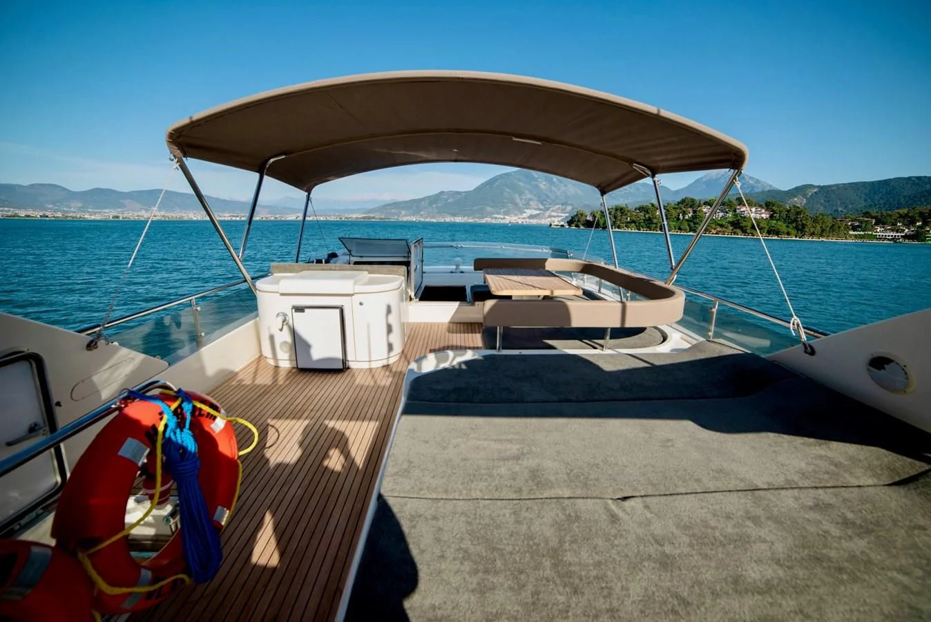 a boat on the water aboard FERRETTI Yacht for Sale
