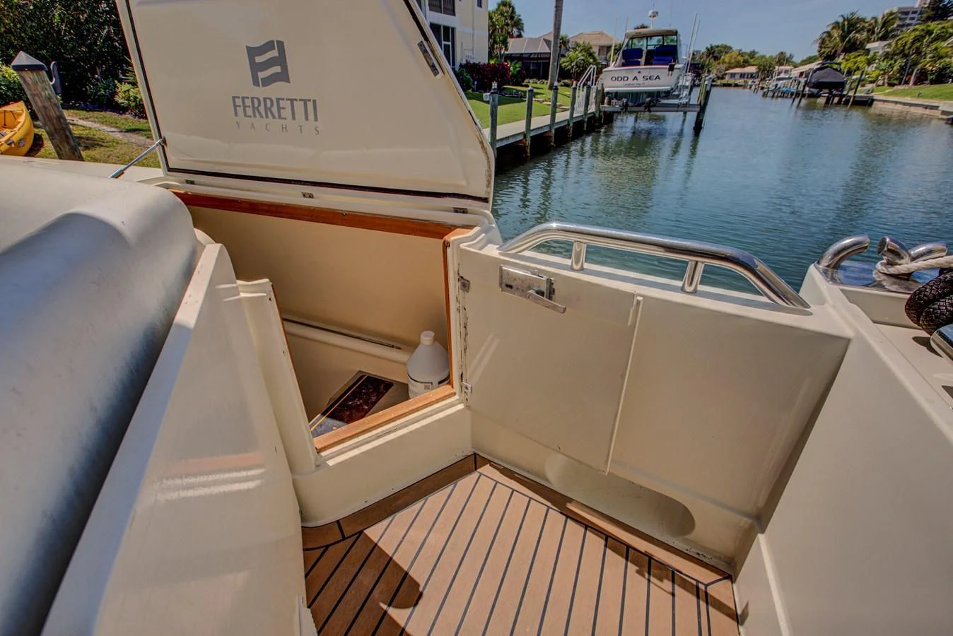 a boat on the water aboard FERRETTI Yacht for Sale
