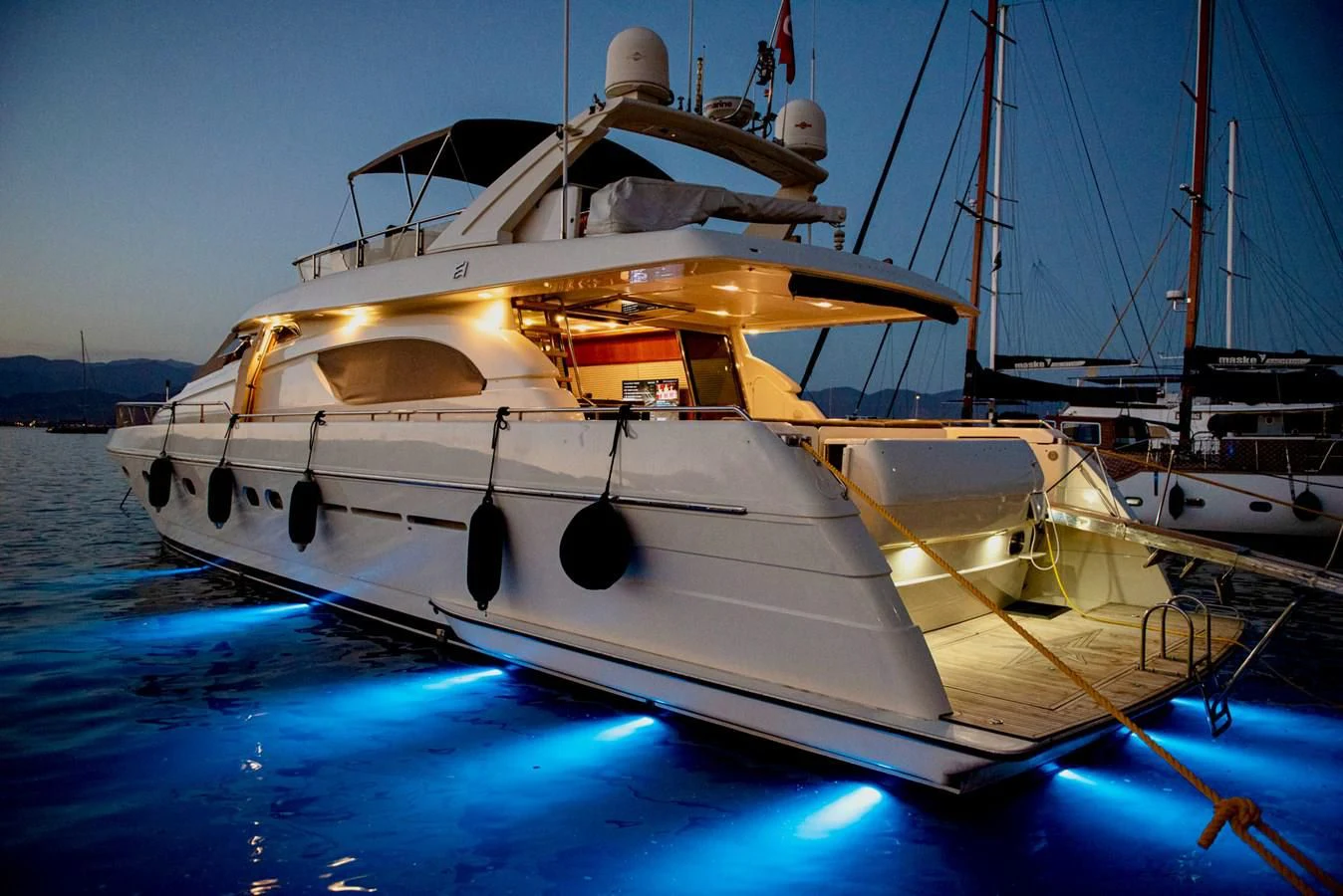 a boat on the water aboard FERRETTI Yacht for Sale