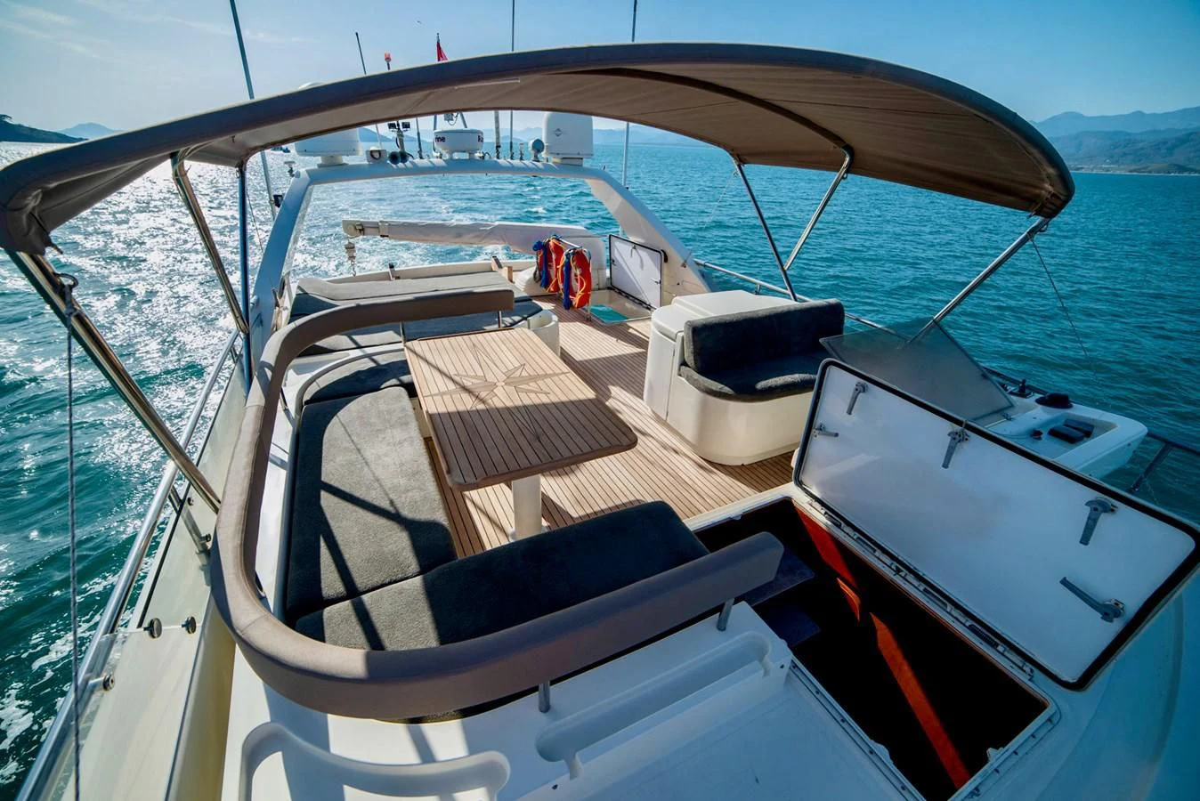 a boat on the water aboard FERRETTI Yacht for Sale