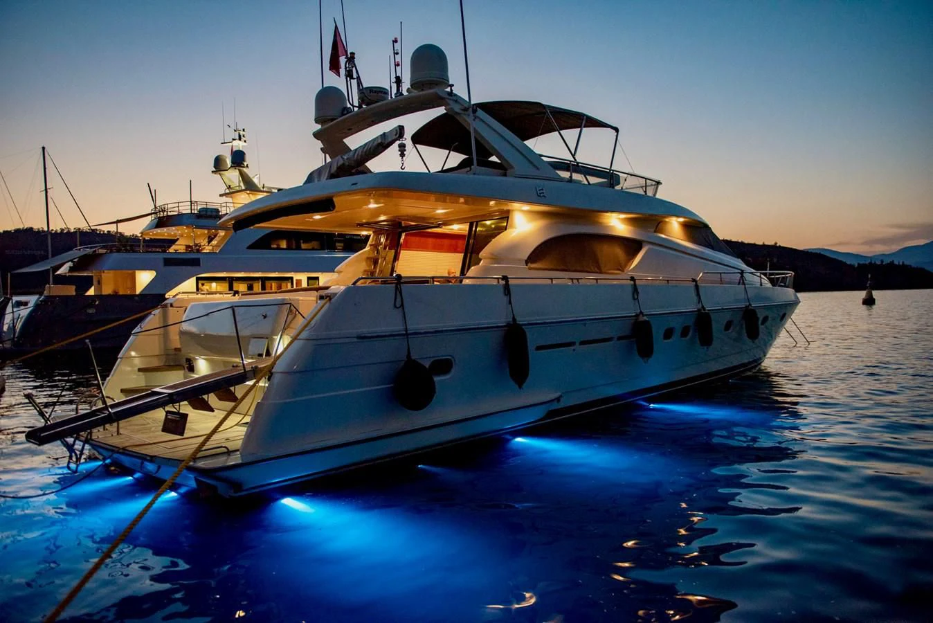 a boat on the water aboard FERRETTI Yacht for Sale