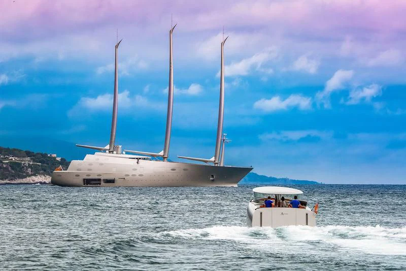 a boat sailing in the sea aboard SAILING YACHT A Yacht for Sale