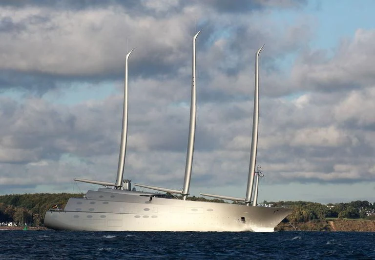 a large white ship in the water aboard SAILING YACHT A Yacht for Sale