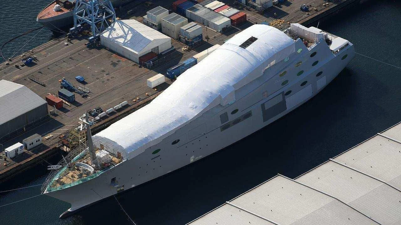 a large ship docked aboard SAILING YACHT A Yacht for Sale