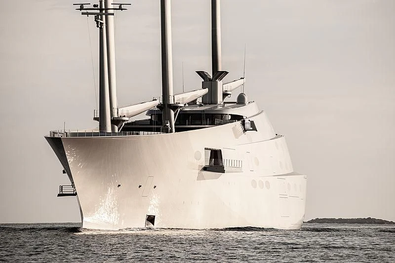 a large white ship aboard SAILING YACHT A Yacht for Sale