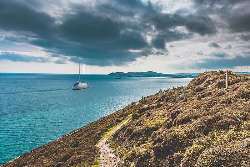 a boat on a body of water aboard SAILING YACHT A Yacht for Sale