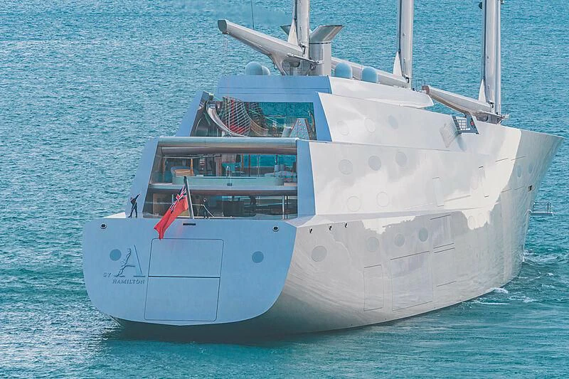 a white boat in the water aboard SAILING YACHT A Yacht for Sale