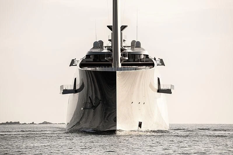 a large military ship in the water aboard SAILING YACHT A Yacht for Sale