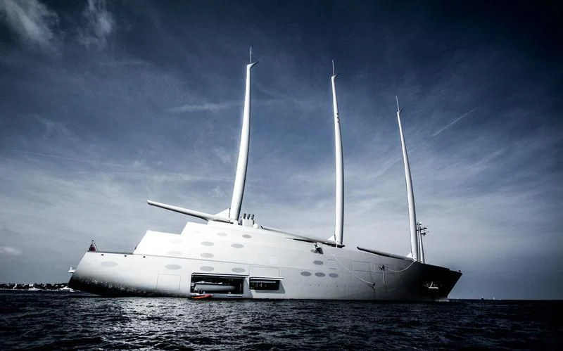 a ship on the water aboard SAILING YACHT A Yacht for Sale
