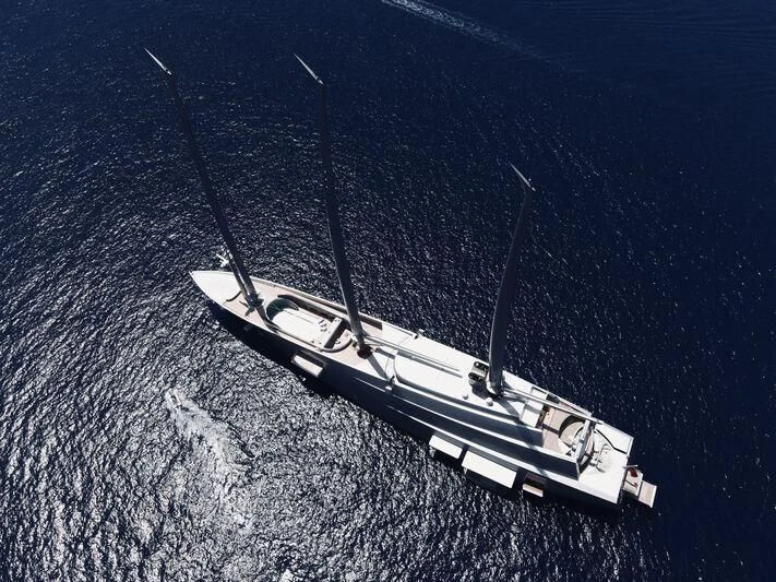 a space ship in the ocean aboard SAILING YACHT A Yacht for Sale