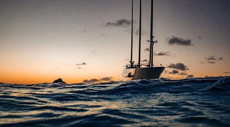 a sailboat in the ocean aboard SAILING YACHT A Yacht for Sale