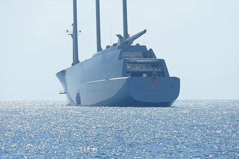 a space shuttle on a launch pad aboard SAILING YACHT A Yacht for Sale