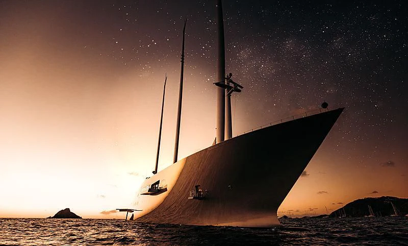 a space ship in the desert aboard SAILING YACHT A Yacht for Sale