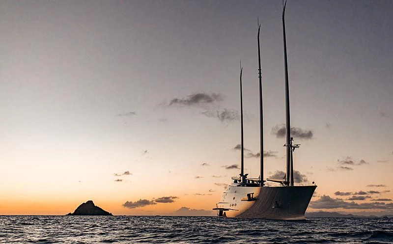 a sailboat in the water aboard SAILING YACHT A Yacht for Sale