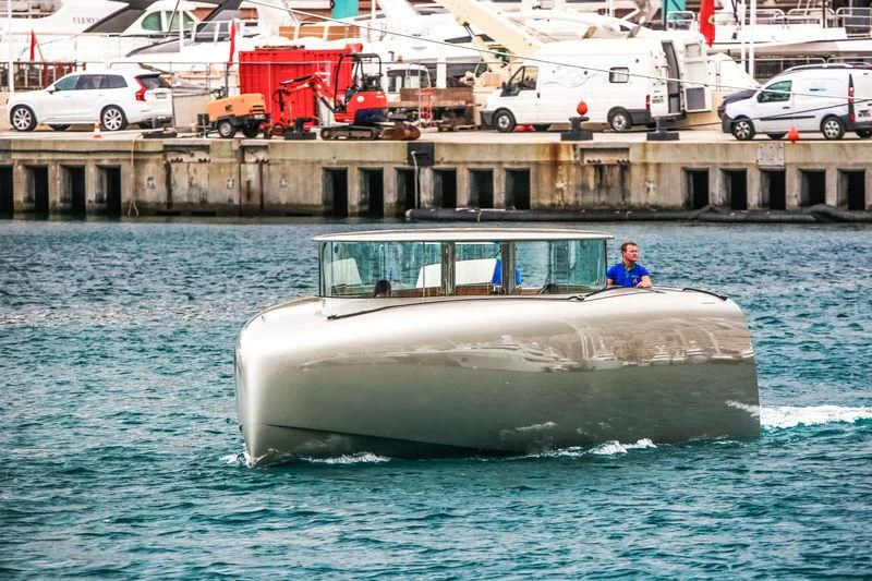 a person sitting on a boat in the water aboard SAILING YACHT A Yacht for Sale