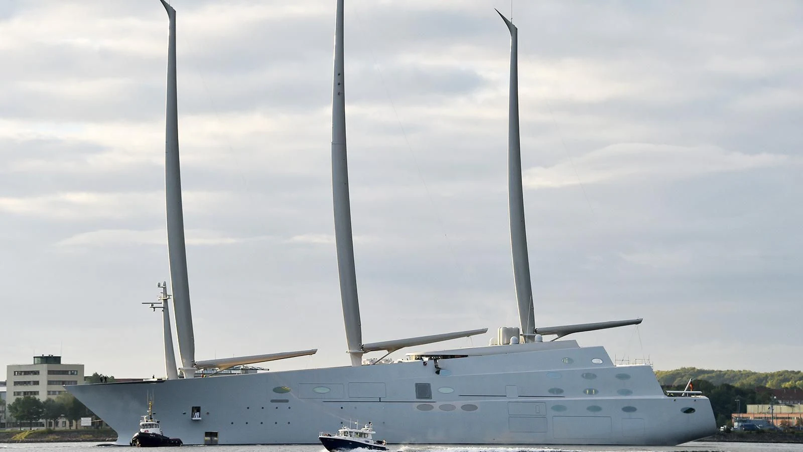 a large white building aboard SAILING YACHT A Yacht for Sale