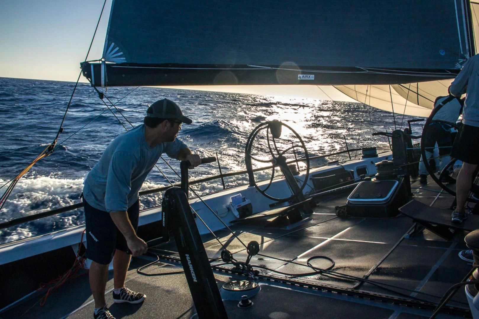 a person on a boat aboard PROSPECTOR Yacht for Sale