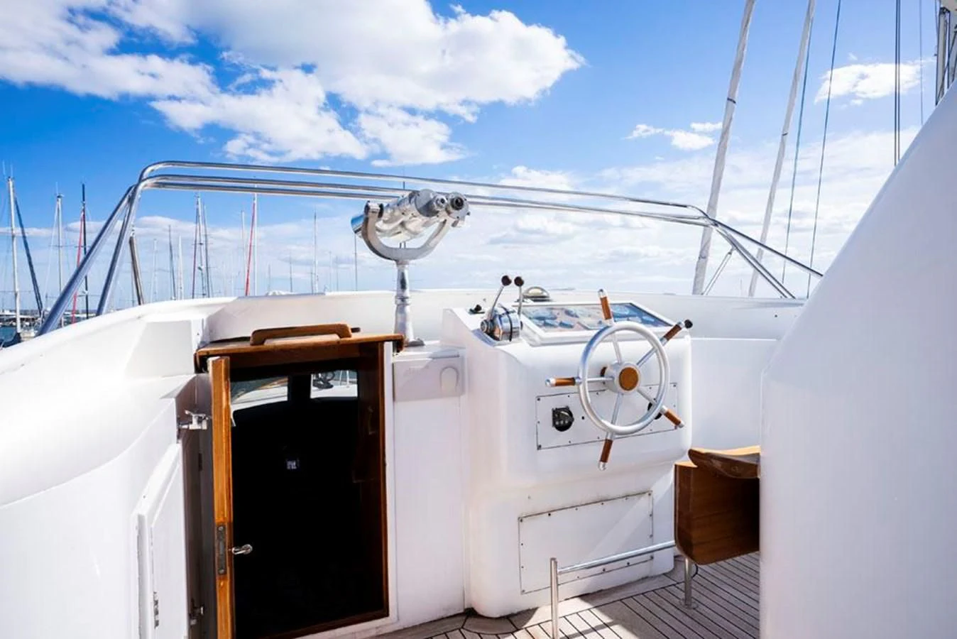 a boat with a door open aboard MAXIME Yacht for Sale