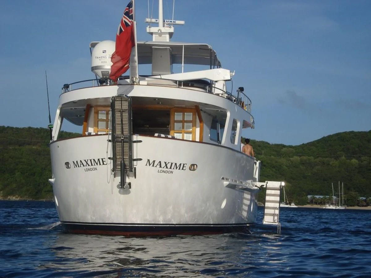 a boat on the water aboard MAXIME Yacht for Sale