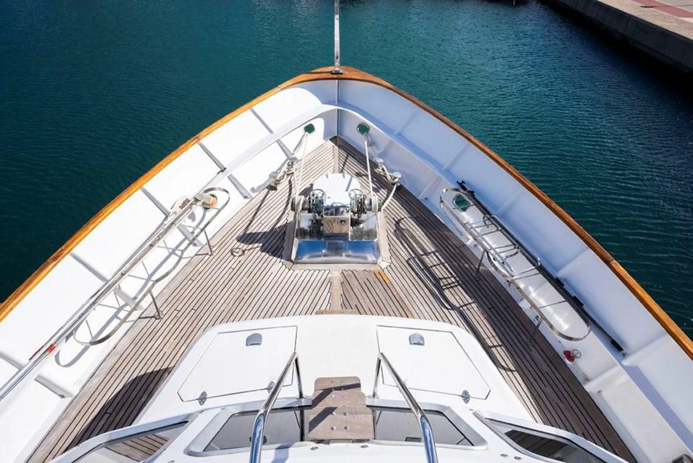 a large white boat aboard MAXIME Yacht for Sale