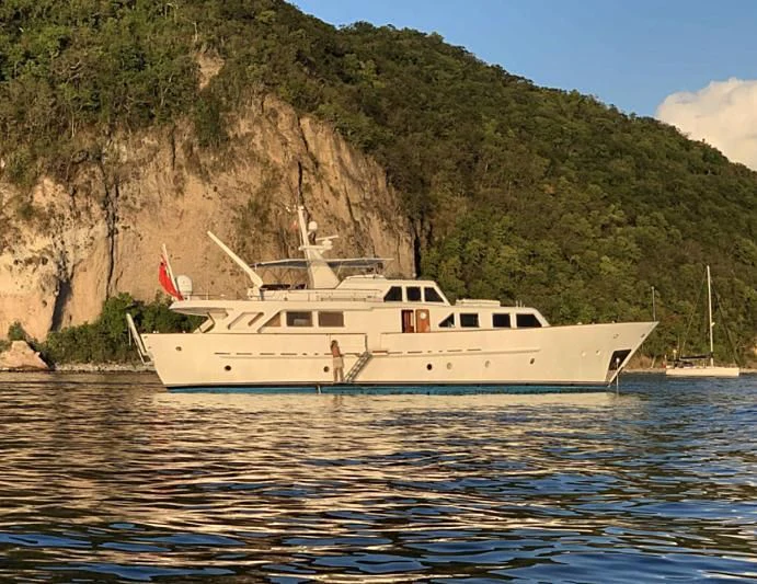 a boat on the water aboard MAXIME Yacht for Sale