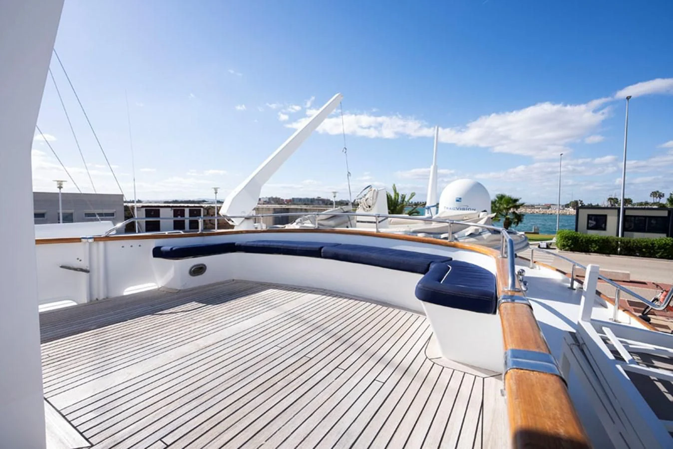 a deck with a boat on it aboard MAXIME Yacht for Sale