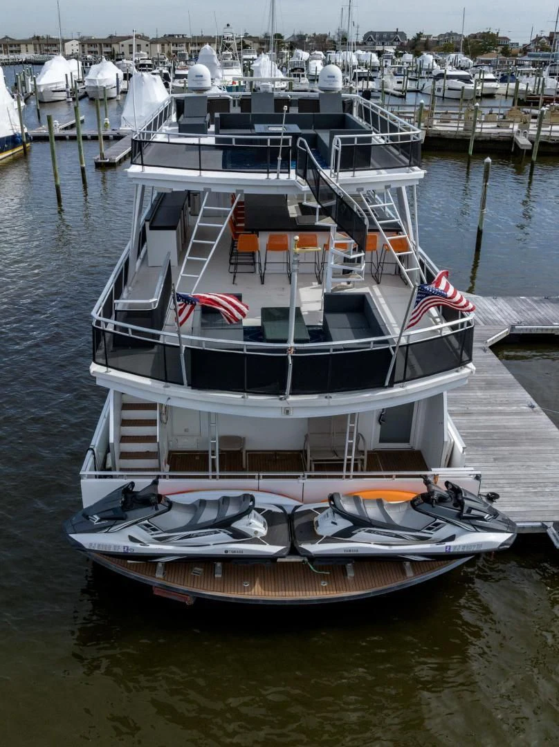 a boat docked at a pier aboard KNOT TIDE DOWN Yacht for Sale