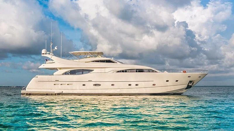 a white yacht in the water aboard NOAH'S Yacht for Sale