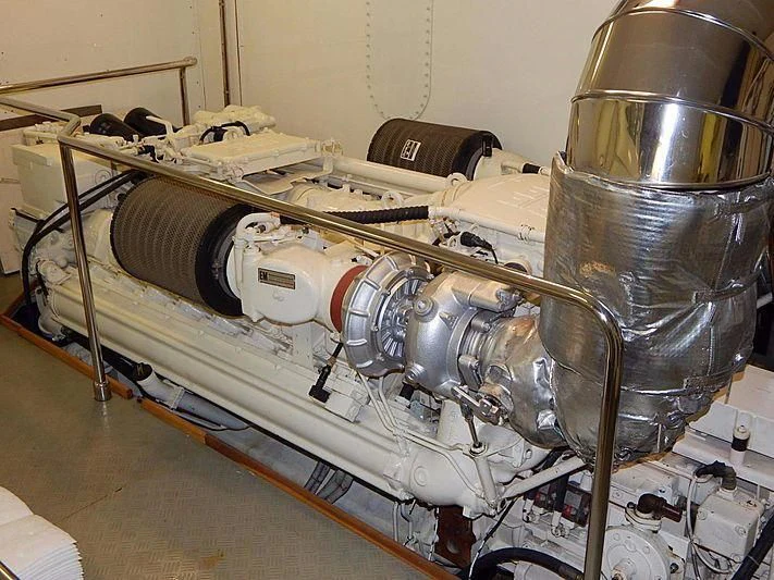 a machine with a large metal cylinder aboard NOAH'S Yacht for Sale