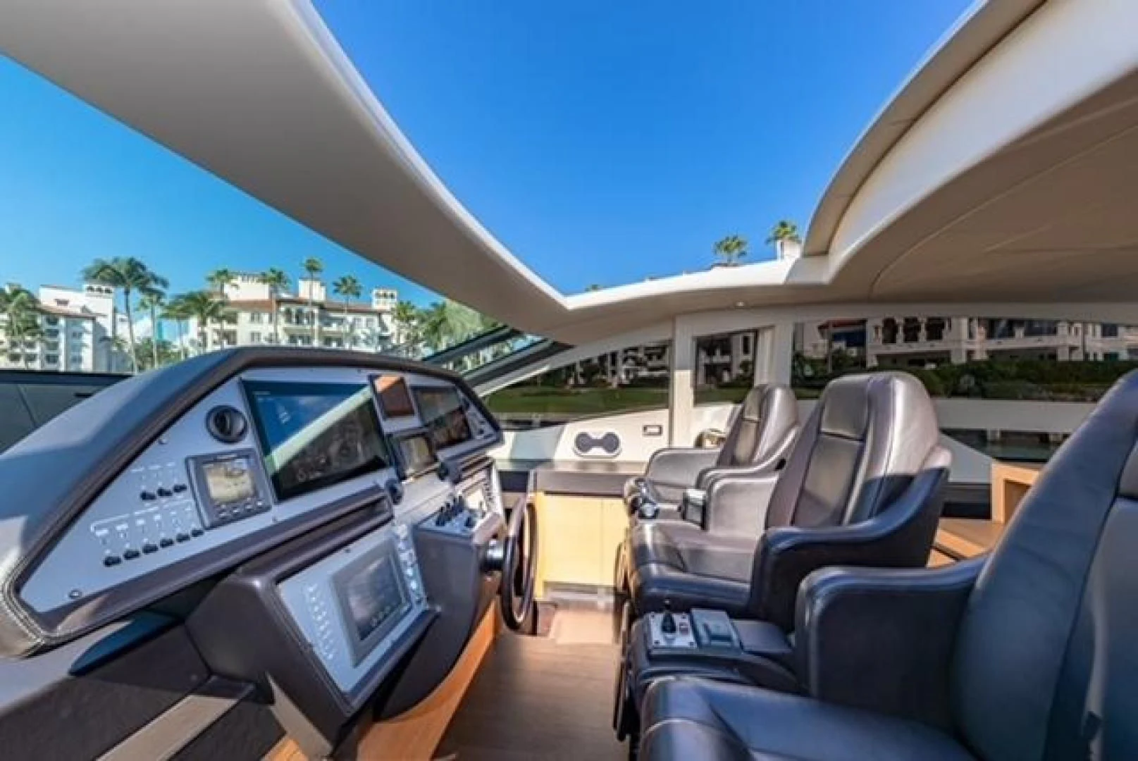 inside of a car aboard RAW 2-HP Yacht for Sale