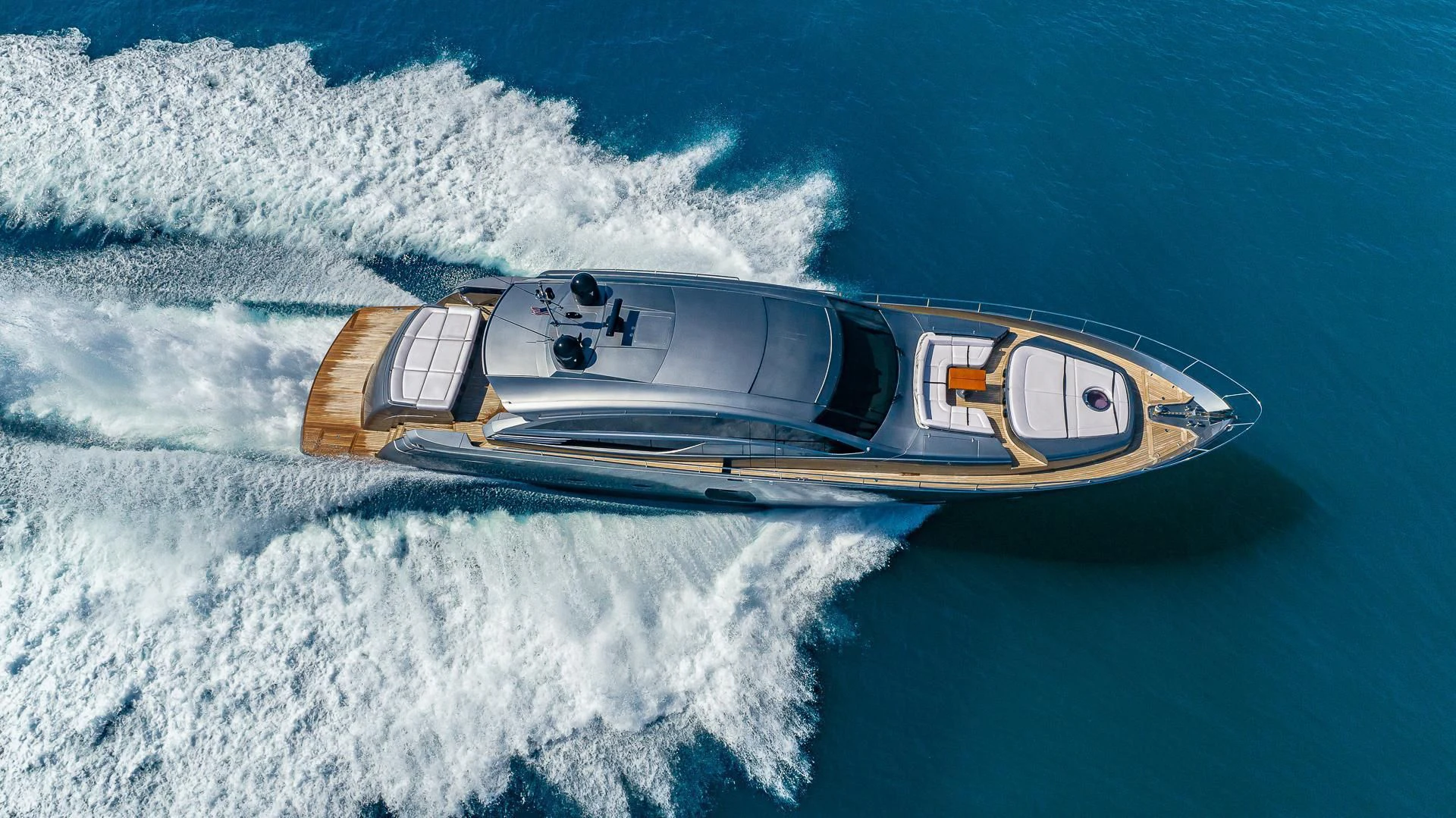 a space ship above the clouds aboard RAW 2-HP Yacht for Sale