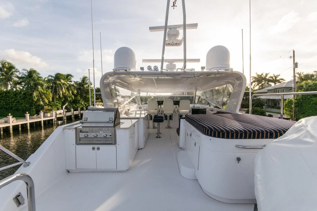 a large white ship docked aboard LIFE'S A JOURNEY Yacht for Sale
