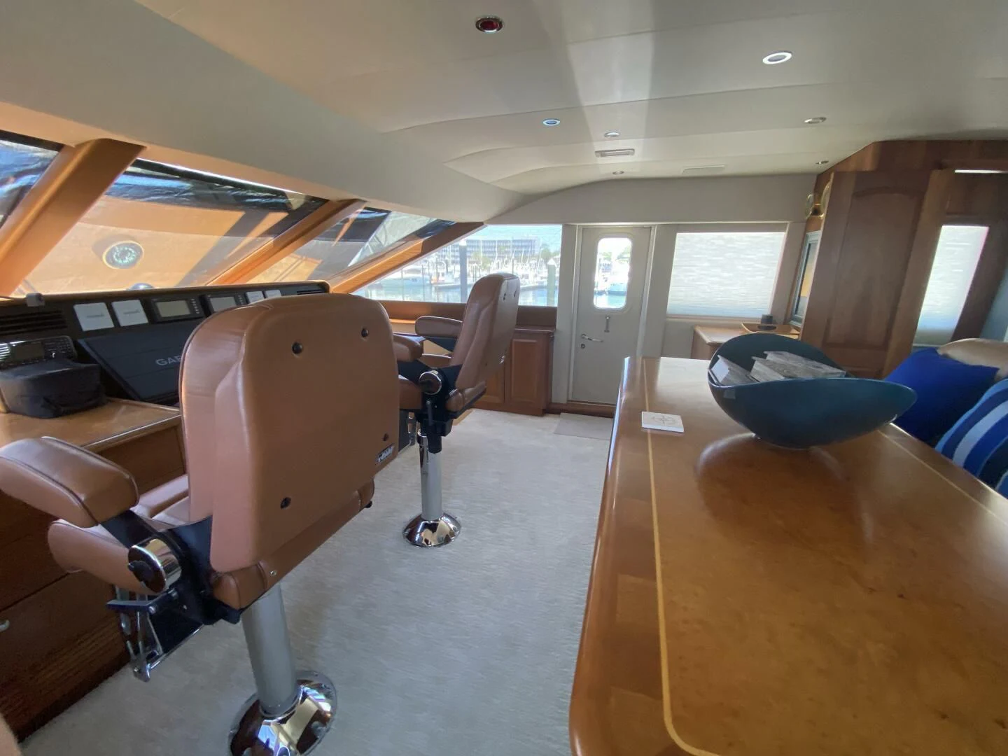 a room with chairs and tables aboard LIFE'S A JOURNEY Yacht for Sale