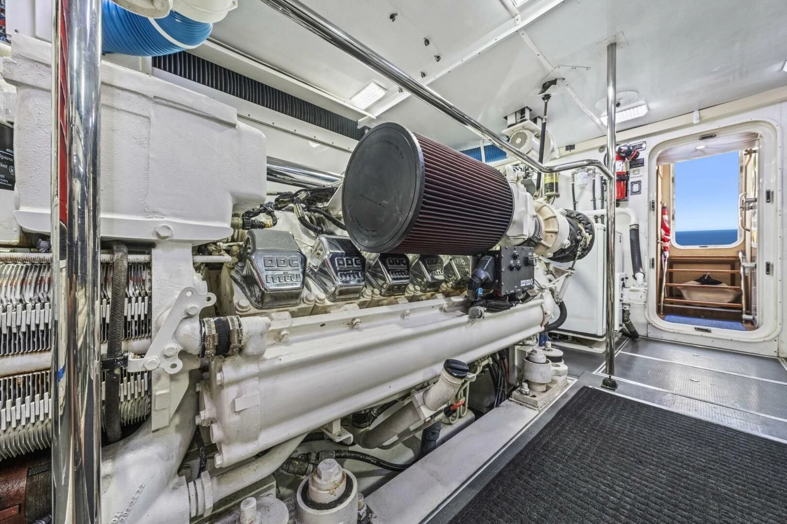 a large white machine aboard LIFE'S A JOURNEY Yacht for Sale