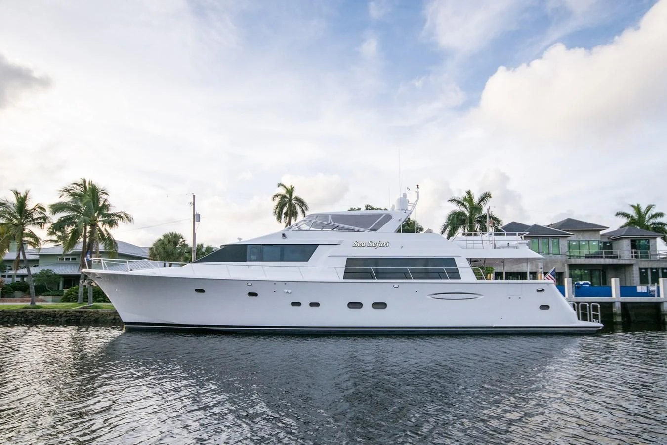 a white yacht in the water aboard LIFE'S A JOURNEY Yacht for Sale