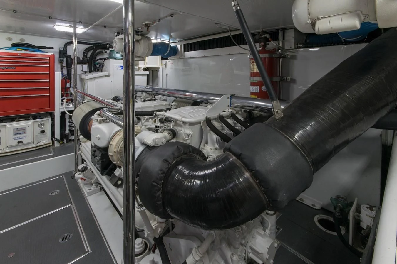 a large machine in a factory aboard LIFE'S A JOURNEY Yacht for Sale