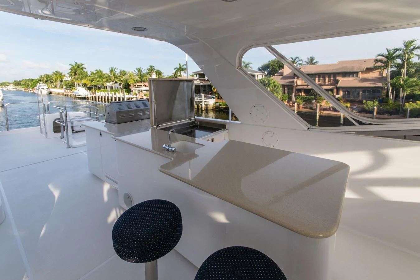 a large white pool with a slide aboard LIFE'S A JOURNEY Yacht for Sale