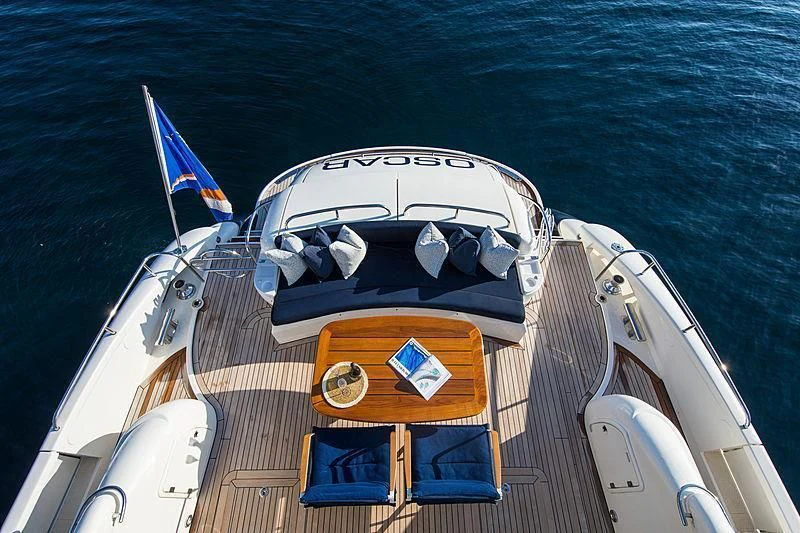 a boat with flags on it aboard OSCAR Yacht for Sale