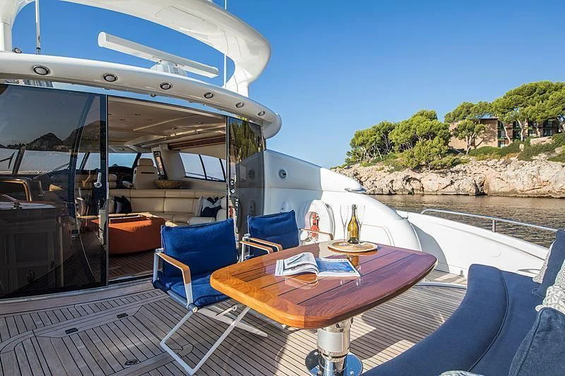 a table on a boat aboard OSCAR Yacht for Sale
