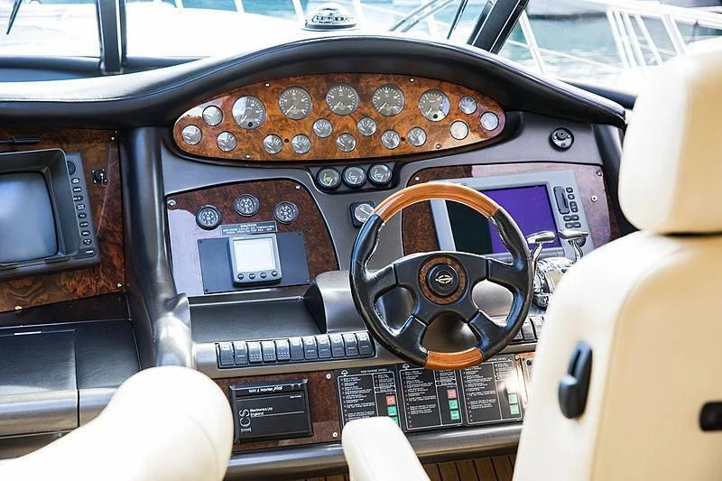 the interior of a car aboard OSCAR Yacht for Sale